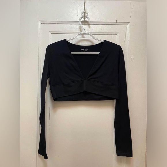 NWOT Garage Scarlett Seamless Deep Plunge Long Sleeve Top - Picture 3 of 4